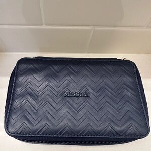 Missoni for Delta One Chevron Navy Toiletry Bag with travel essentials & socks